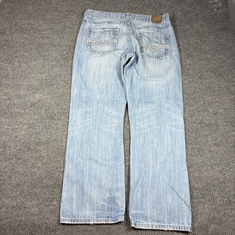 Flypaper Jeans Men's 36x32 Relaxed Fit Straight Leg Blue Light Wash Denim